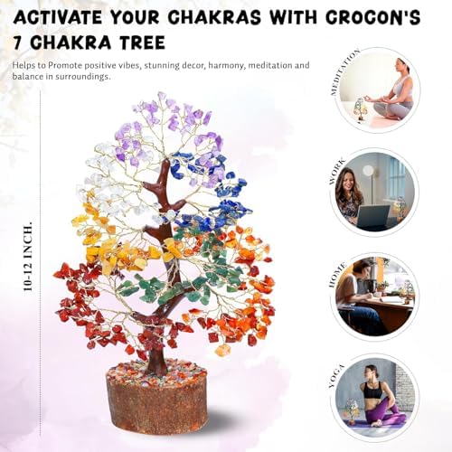 Crocon 7 Chakra Crystal Tree for Women Birthday Gift