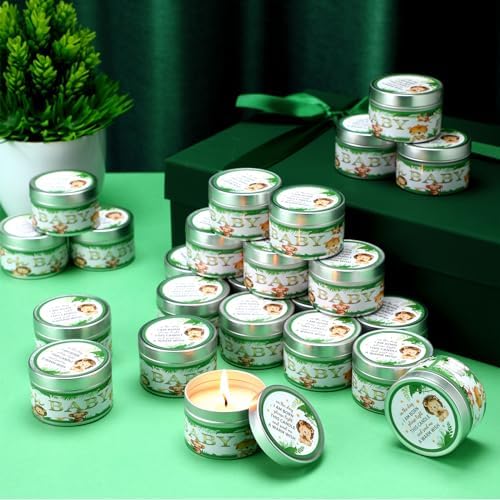 MTLEE 24 Pcs Jungle Animal Scented Candles Baby Shower Favors