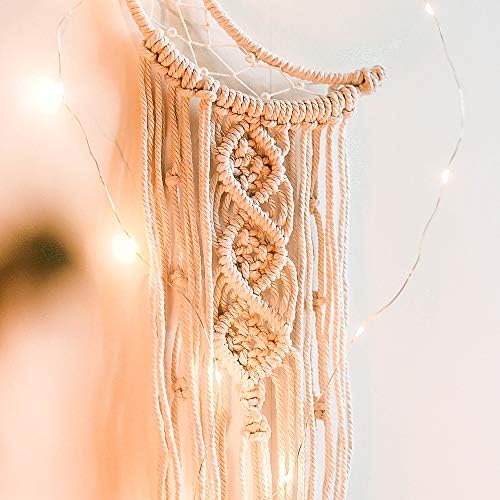 Boho Macrame Dream Catcher with Moon Star Tassels