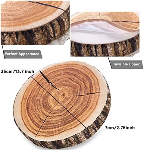HYSEAS Decorative Wood Log Round Throw Pillow