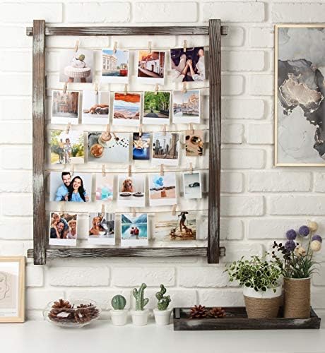 Stylish Photo Display Wall Frame with 35 Clips