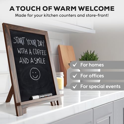Rustic Wood Chalkboard Easel with Holder