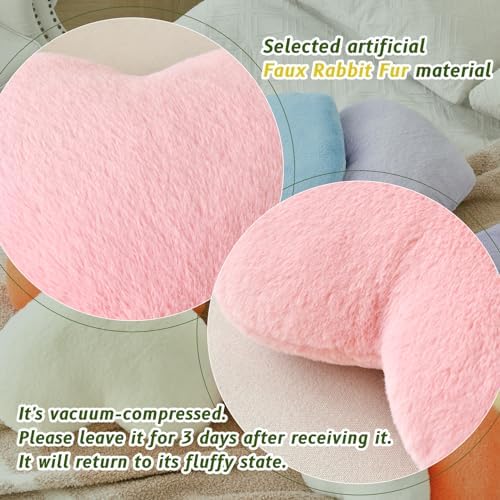 IREMATE Heart Pillow Pink Throw for Home Decor