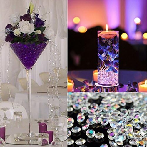 Gintoaria 10000 pcs Wedding Confetti Rhinestones 45mm Acrylic Diamonds Vase Fillers Black