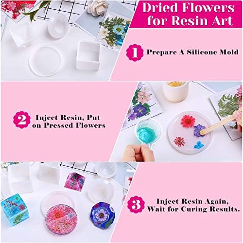 Thrilez 100Pcs Dried Pressed Flowers for Resin Crafts