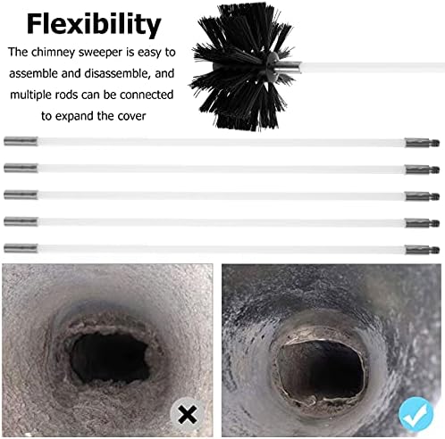 Abizarch 15FT Chimney Cleaning Brush Set 11pcs Duct Vent Kit
