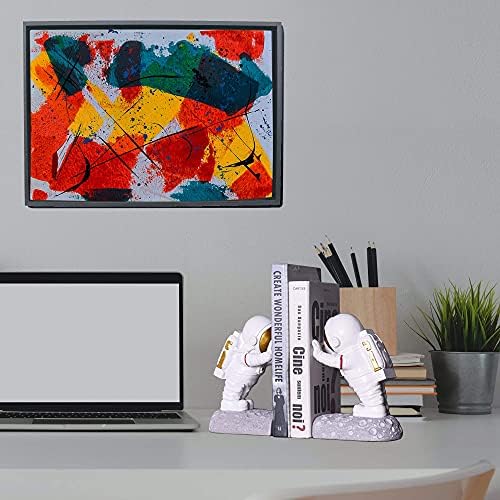 Joyvano Astronaut Bookends - Space Theme Book Holders for Kids and Adults