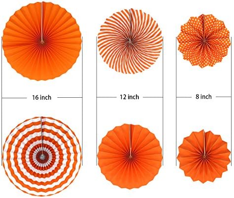 ADLKGG Party Hanging Paper Fans Set of 6