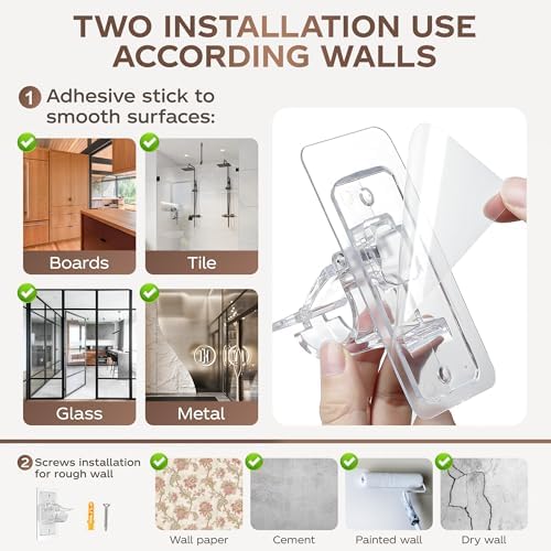 MUAKIOY Clear Curtain Rod Holders 20 Pack No Drilling 1