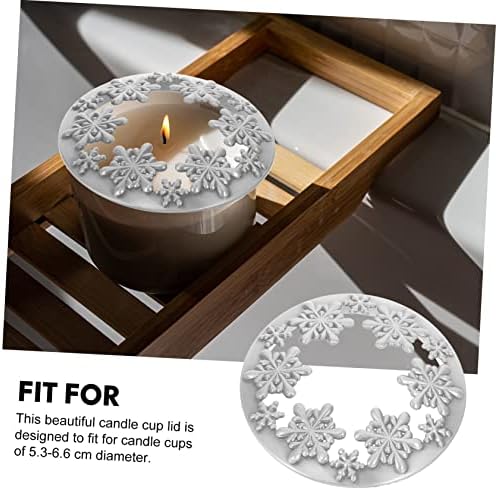 SEWACC Snowflake Candle Lid for Christmas Decor 1