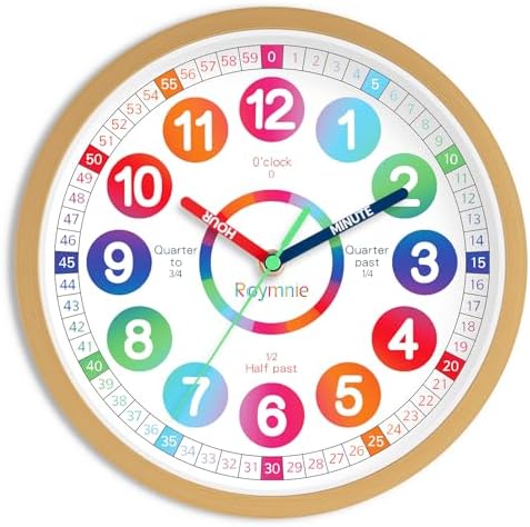 Learning Clock for Kids 8 Inch Battery Operated Decorative