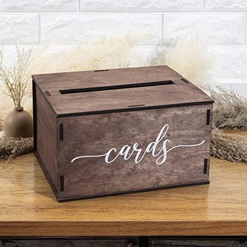 Wooden Wedding Card Box with Slot Lid 1