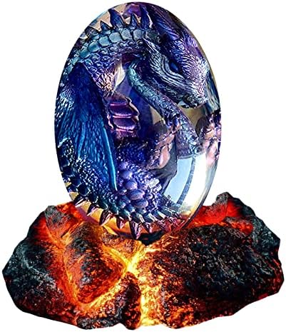 ACOCOFE Lava Dragon Egg Resin Sculpture with Luminous Base