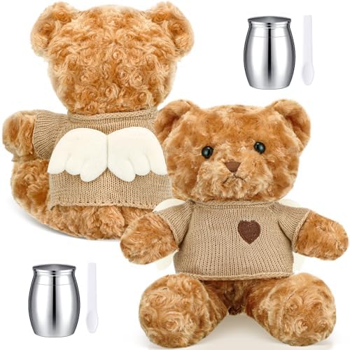 Shappy 2 Sets Angel Bear Urn Memorial Gift