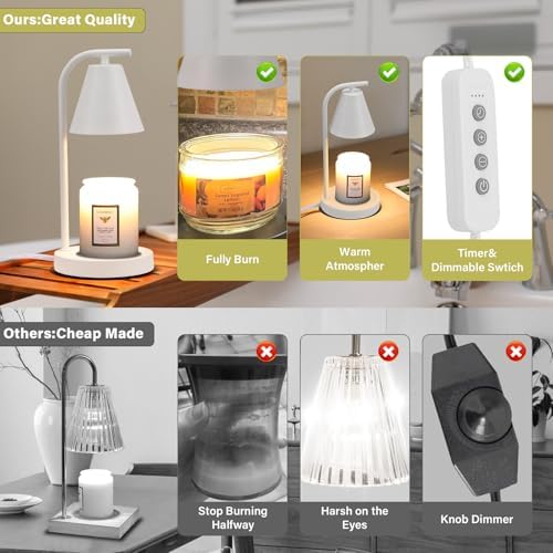 Hong-in White Candle Warmer with Timer and 2 Bulbs
