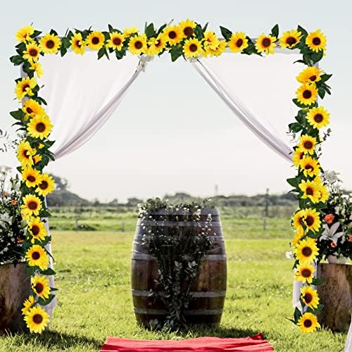 Uieke 3 Pack Artificial Sunflower Garland 75ft