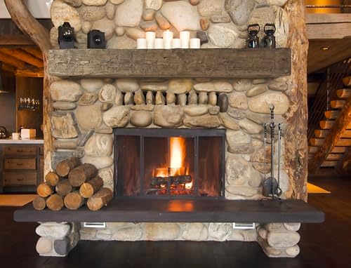 JH Yoder 6x8x60 Solid Rustic Fireplace Mantel
