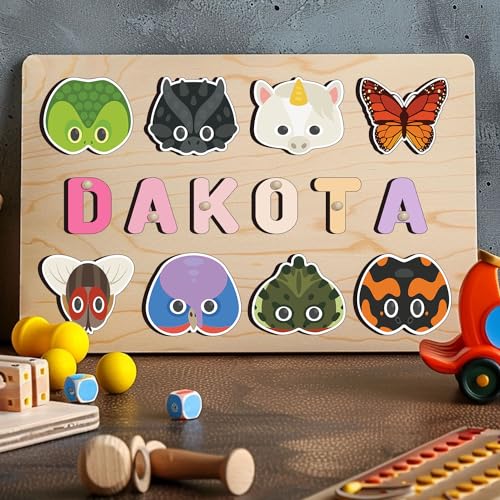 Personalized Wooden Name Puzzle for Toddlers 1-3 1