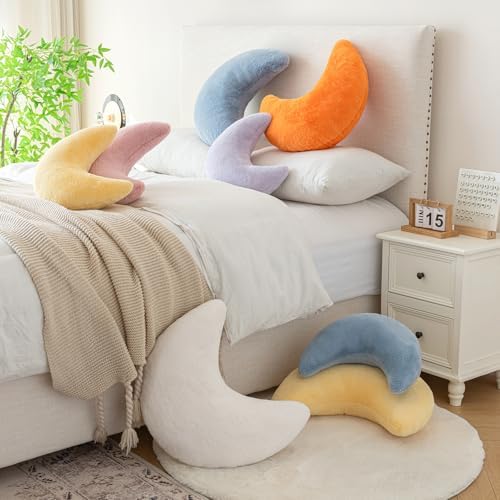 Znhinery Moon Pillow Decorative Throw Pillow with Soft Faux Rabbit