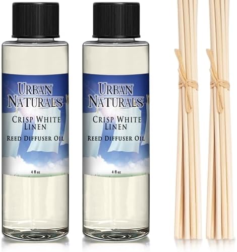 Urban Naturals Crisp White Linen Reed Diffuser Refill 4 oz 2 Pack