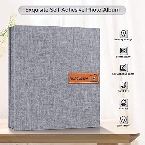Popotop Large Self-Adhesive 4x6 Photo Album with Metal Pen