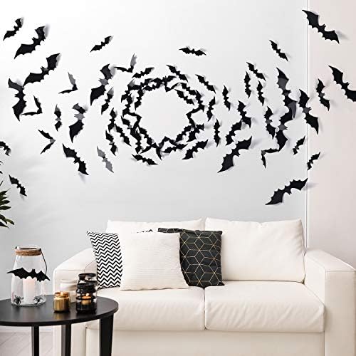 Coogam Halloween Bats Decor Set of 60