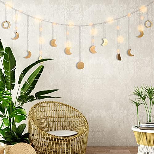 Brmeday Moon Phase Wall Decor with LED Light 1