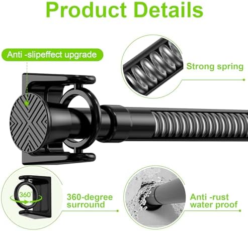 HAOYUNTE Small Tension Rod 18-36 Inch Black Curtain Rod No Drilling