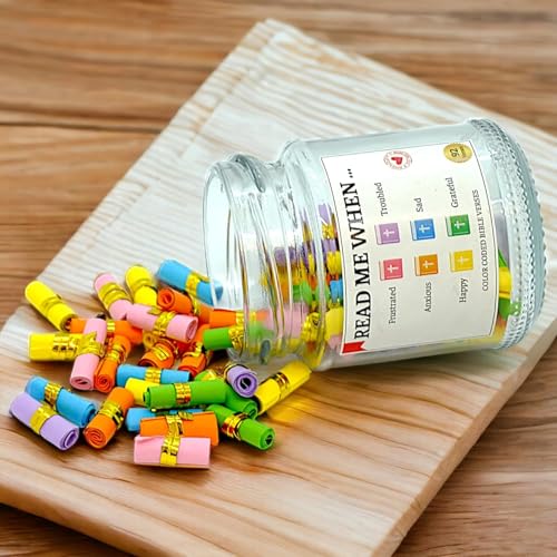 Musemory Bible Verse Glass Jar with 92 Selected Verses