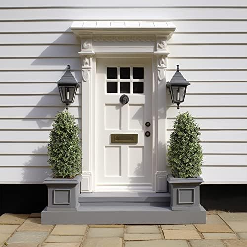 Artificial Topiary Boxwood Tree 2 Pack Faux Plants 35 Inch Set