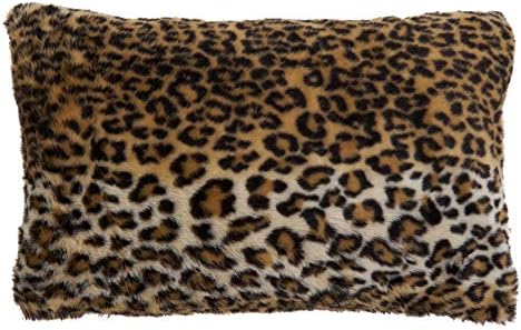 SARO LIFESTYLE Cheetah Print Faux Fur Throw Pillow - 12x20
