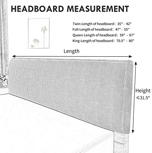 Easy-Going Stretch Bed Headboard Cover Light Gray 1
