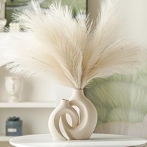 Snuggle Hollow Ceramic Vase Set of 2 Boho Style