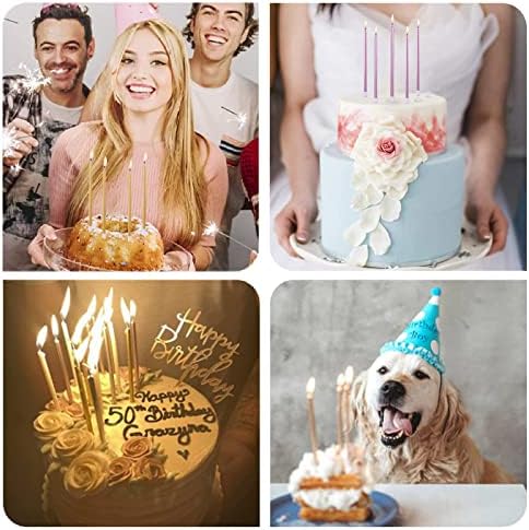 PHD CAKE Gold Long Thin Metallic Birthday Candles 1