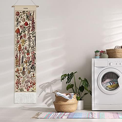 Tegeme Vintage Flower Wall Tapestry 52x13 Inch