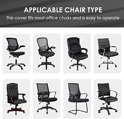 SARAFLORA Universal Office Chair Cover - Large Black Zipper Removable Washable