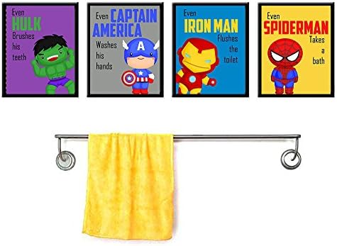 Silly Goose Gifts Superhero Wall Art Print Set of 4