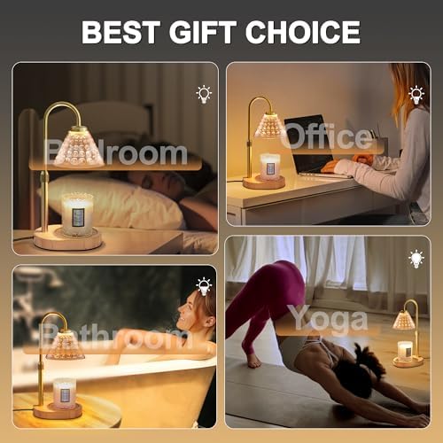 EUAONYA Candle Warmer Lamp with Timer and 2 Bulbs