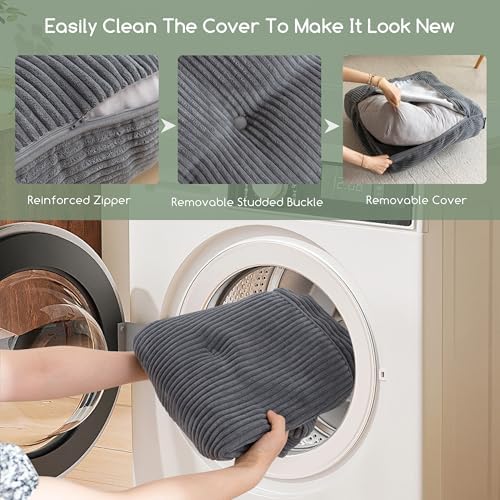 HIGOGOGO 8 Washable Floor Pillow Cushion for Adults