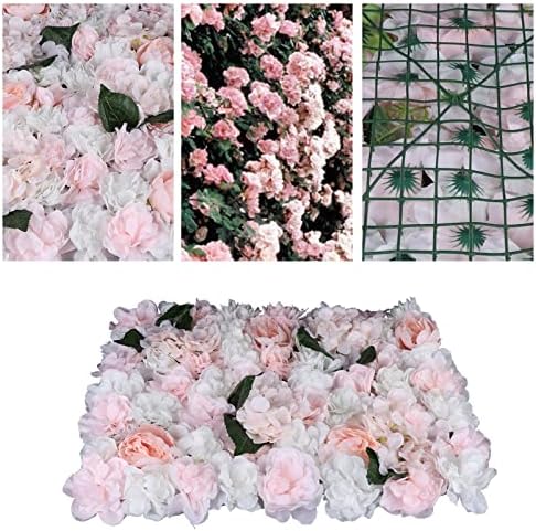 Wedding Party Flower Wall Panel 6 Pcs Light Pink Artificial Floral Backdrop