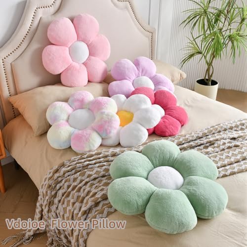 Pink Daisy Flower Shaped Throw Pillow 157In Soft Home Decor
