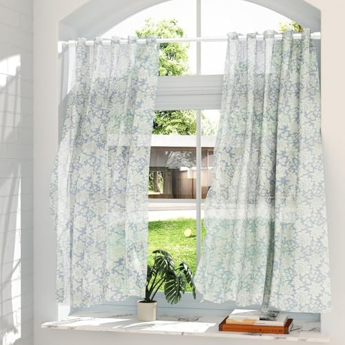 AIZESI 2pcs Adjustable Spring Tension Curtain Rods 26-39 Inch White 1