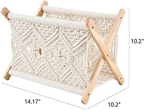 Mkono Macrame Magazine Rack Boho Storage Holder