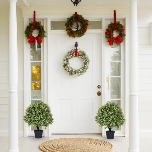 THE BLOOM TIMES 24 Artificial Topiary Trees Set of 2