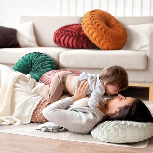 Teieas Round Velvet Floor Pillow