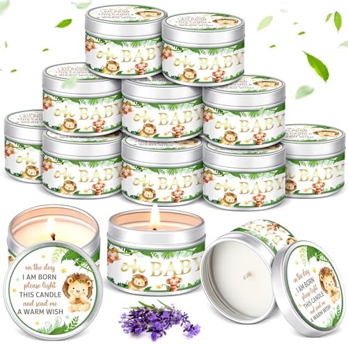 MTLEE 24 Pcs Jungle Animal Scented Candles Baby Shower Favors