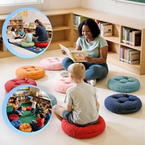 Degrees of Comfort 6Pcs Round Floor Cushions for Kids