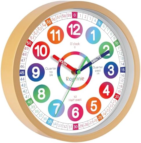 Learning Clock for Kids 8 Inch Battery Operated Decorative
