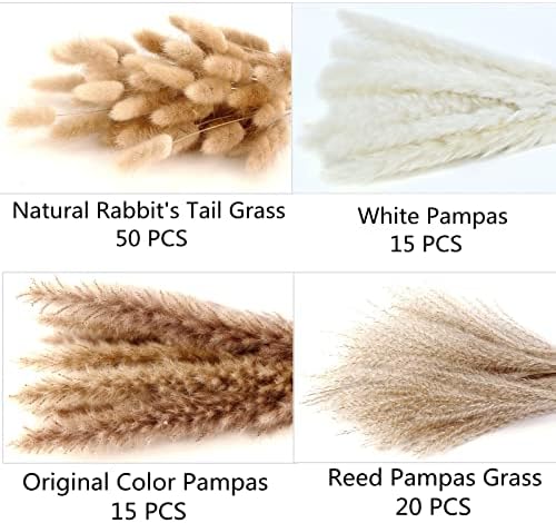 ANPROOR Dried Pampas Grass Decor 100 Stems Wedding Boho Bouquet