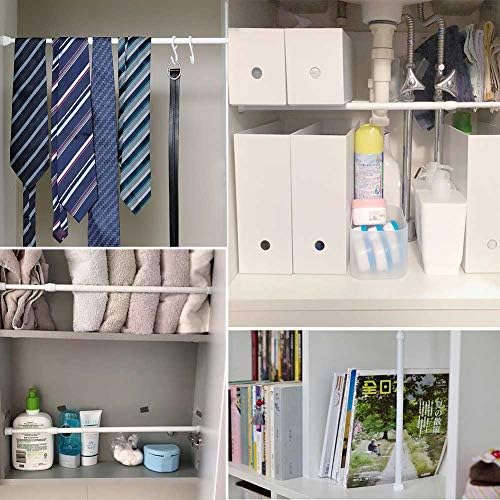 AIJIEGUANG Heavy Duty Spring Tension Rod 28-43 Inches Adjustable Curtain Rod